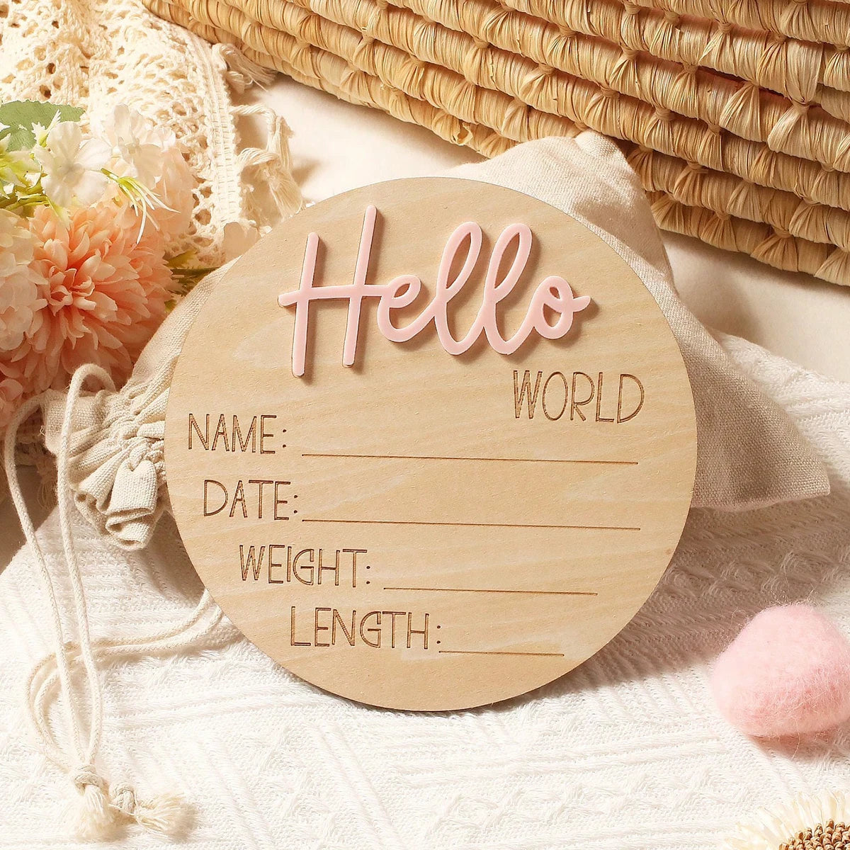 Baby Announcement Sign Gift Set