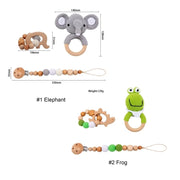 Rattle Crochet Elephant Teething Bracelet Gift Set