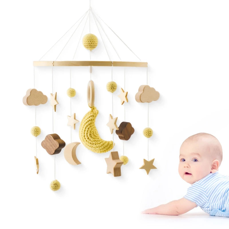 Baby Rattle Wooden Mobile Musical Bed Bell