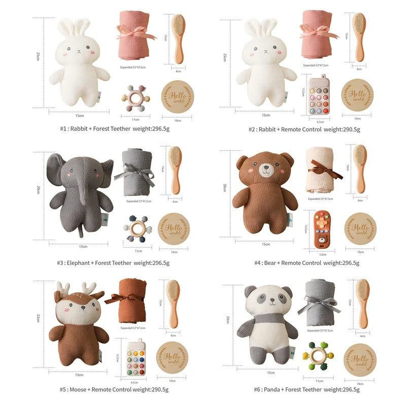 Milestone Card Crochet Rattle Teether Set