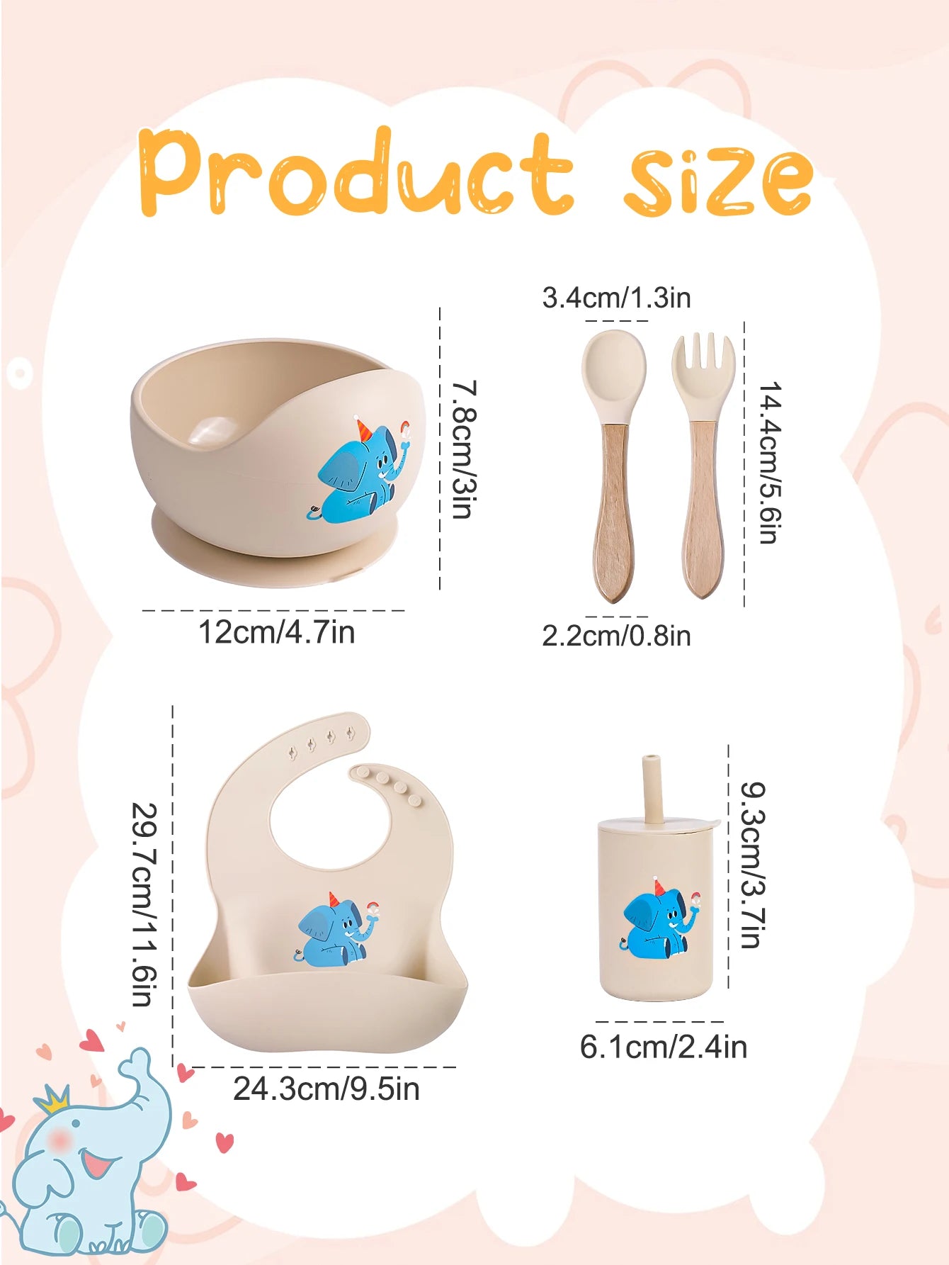 Meal Bowl Bib Fork Spoon Set