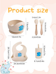 Meal Bowl Bib Fork Spoon Set