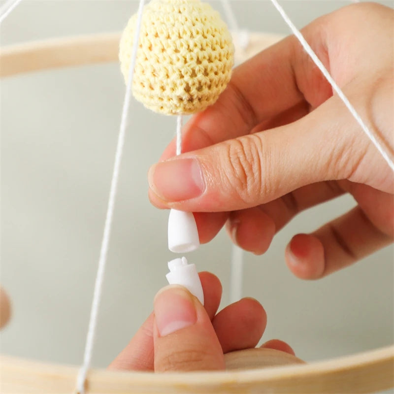 Baby Rattle Wooden Mobile Musical Bed Bell