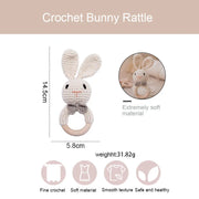 Crochet Rattle Wooden Teether Toy