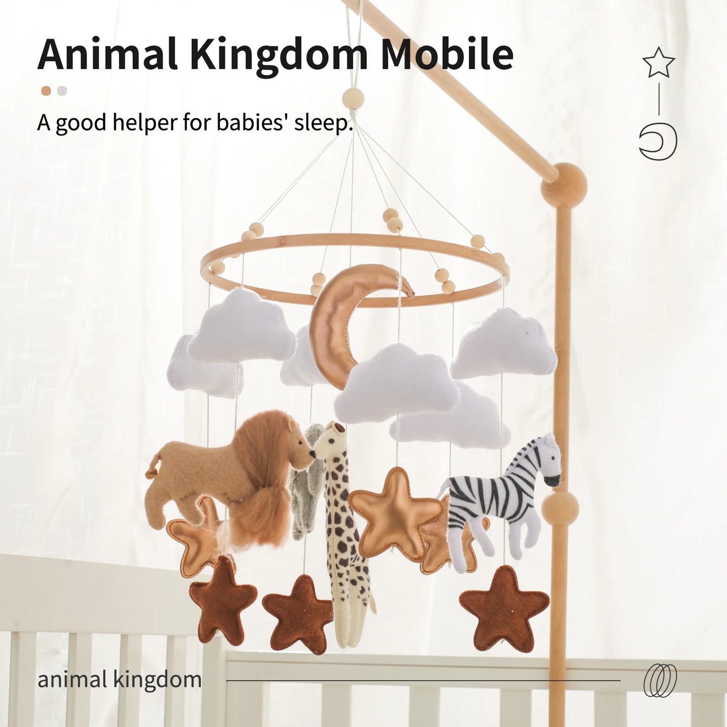 Wooden Mobile Bed Bell Crib Toy