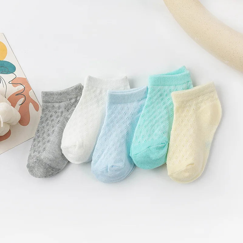 5 Pairs Tube Mesh Lace  Socks