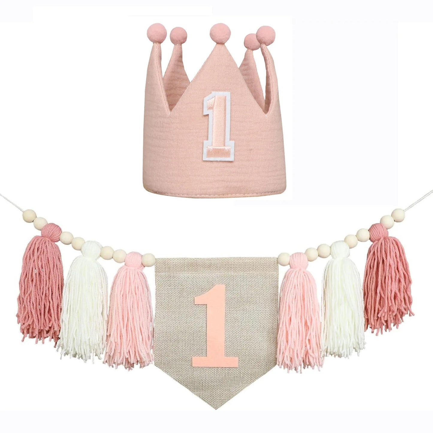 First Kids Boho Birthday Party Crown & Tassel
