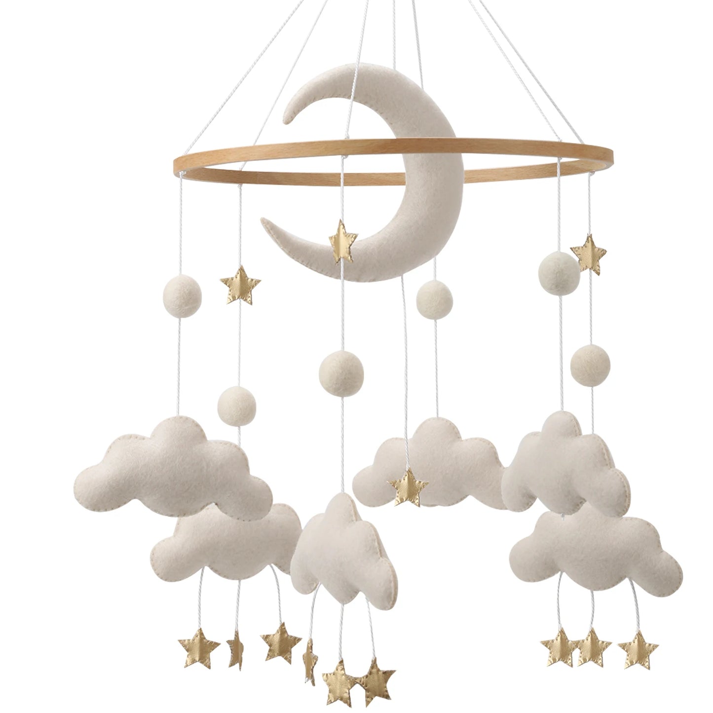 Moon and Clouds Cot Crib Toy