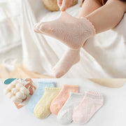 5 Pairs Tube Mesh Lace  Socks