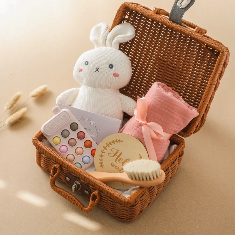 Milestone Card Crochet Rattle Teether Set