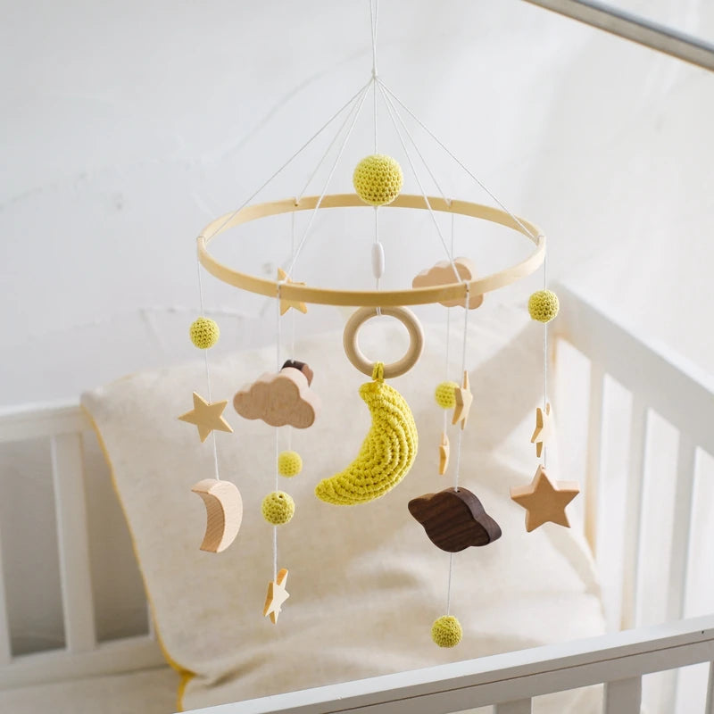 Baby Rattle Wooden Mobile Musical Bed Bell