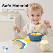 Baby Silicone Tableware Sucker Bowl Set