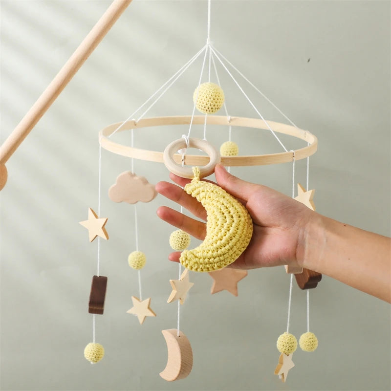 Baby Rattle Wooden Mobile Musical Bed Bell