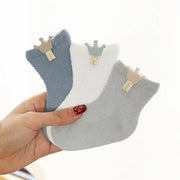 3Pairs Cotton Solid Casual Toddler Socks