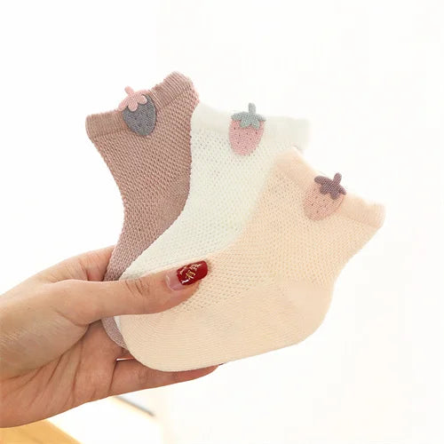 3Pairs Cotton Solid Casual Toddler Socks