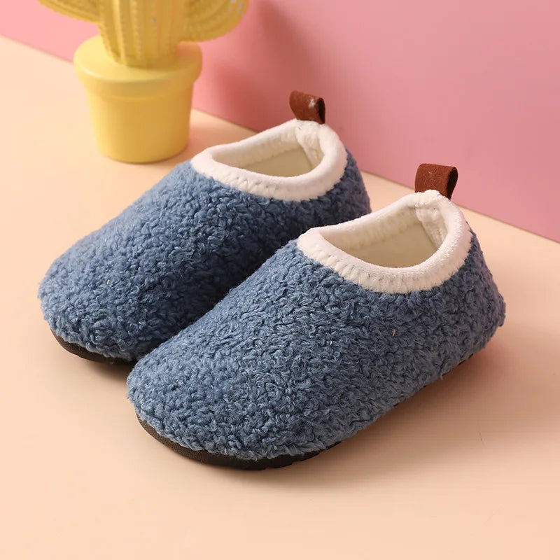 Solid Warm Kids Winter Home Shoes