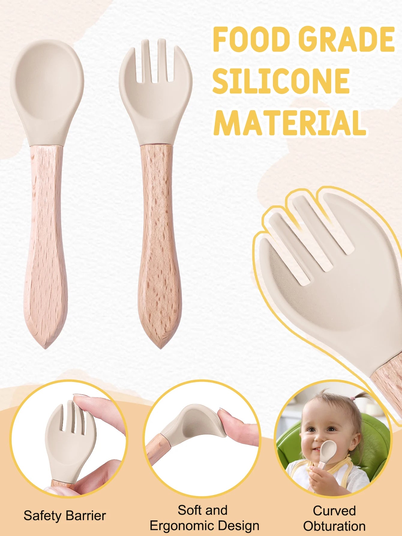 Meal Bowl Bib Fork Spoon Set