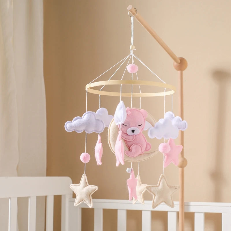 Wooden Bed Bell Baby Rattles Toy