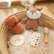 Milestone Card Crochet Rattle Teether Set