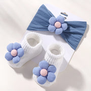 Flower Baby Headband Socks Set