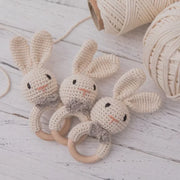 Crochet Rattle Wooden Teether Toy