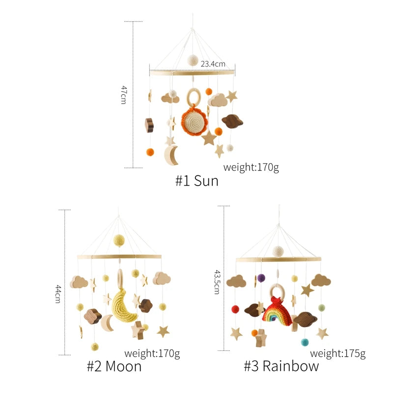 Baby Rattle Wooden Mobile Musical Bed Bell