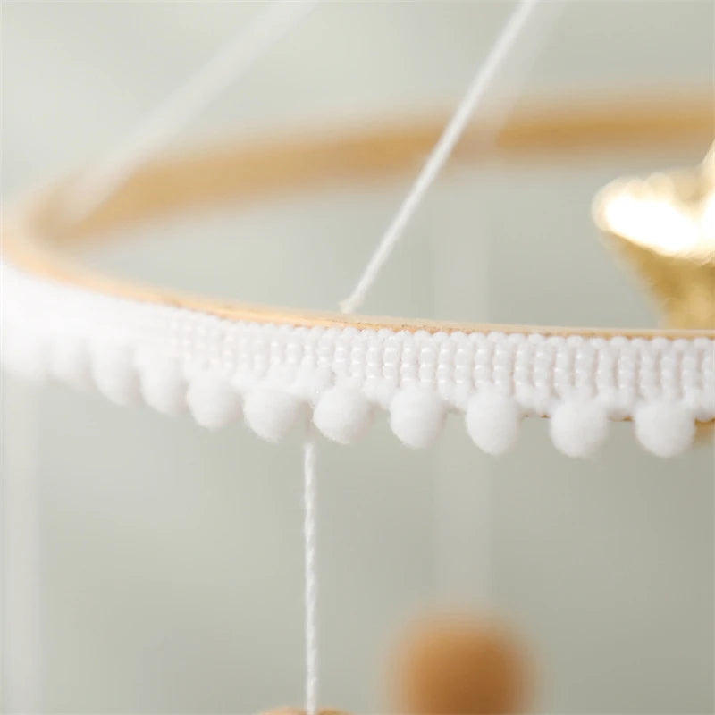 Baby Rattle Wooden Mobile Musical Bed Bell