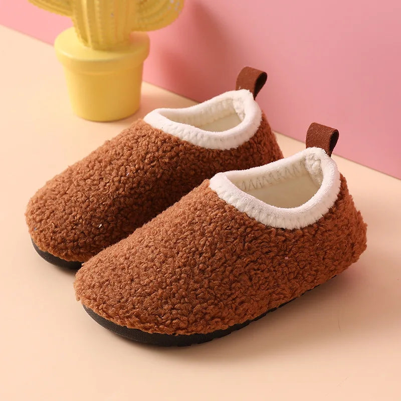 Solid Warm Kids Winter Home Shoes