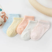 5 Pairs Tube Mesh Lace  Socks