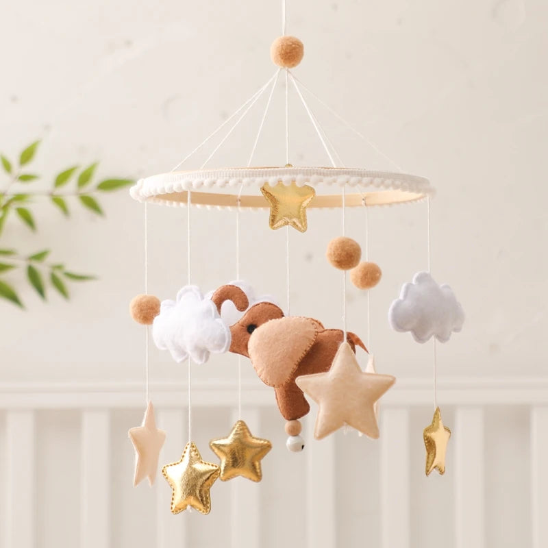 Baby Rattle Wooden Mobile Musical Bed Bell
