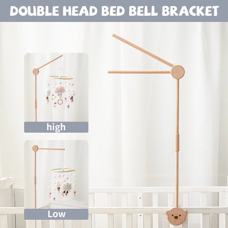 Crib Bell Toys Wooden Bracket