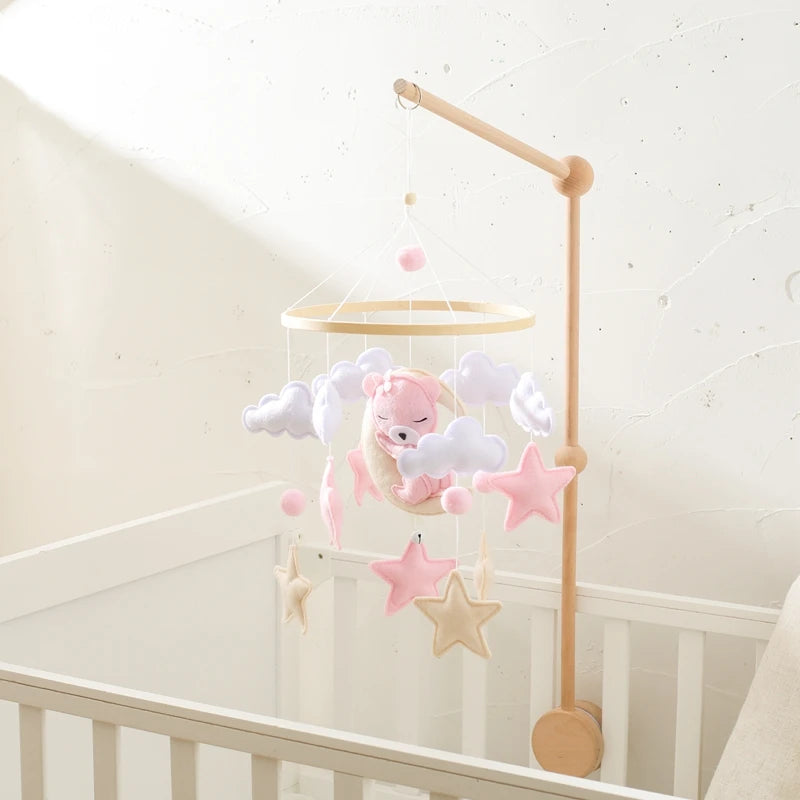 Wooden Bed Bell Baby Rattles Toy