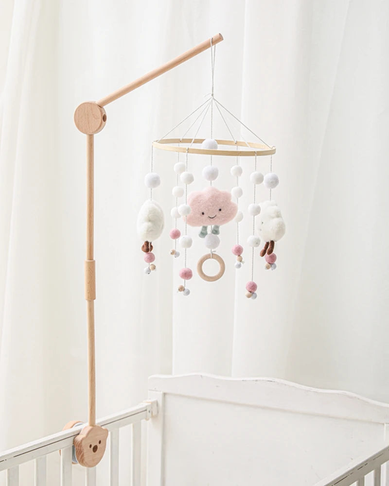 Crib Bell Toys Wooden Bracket