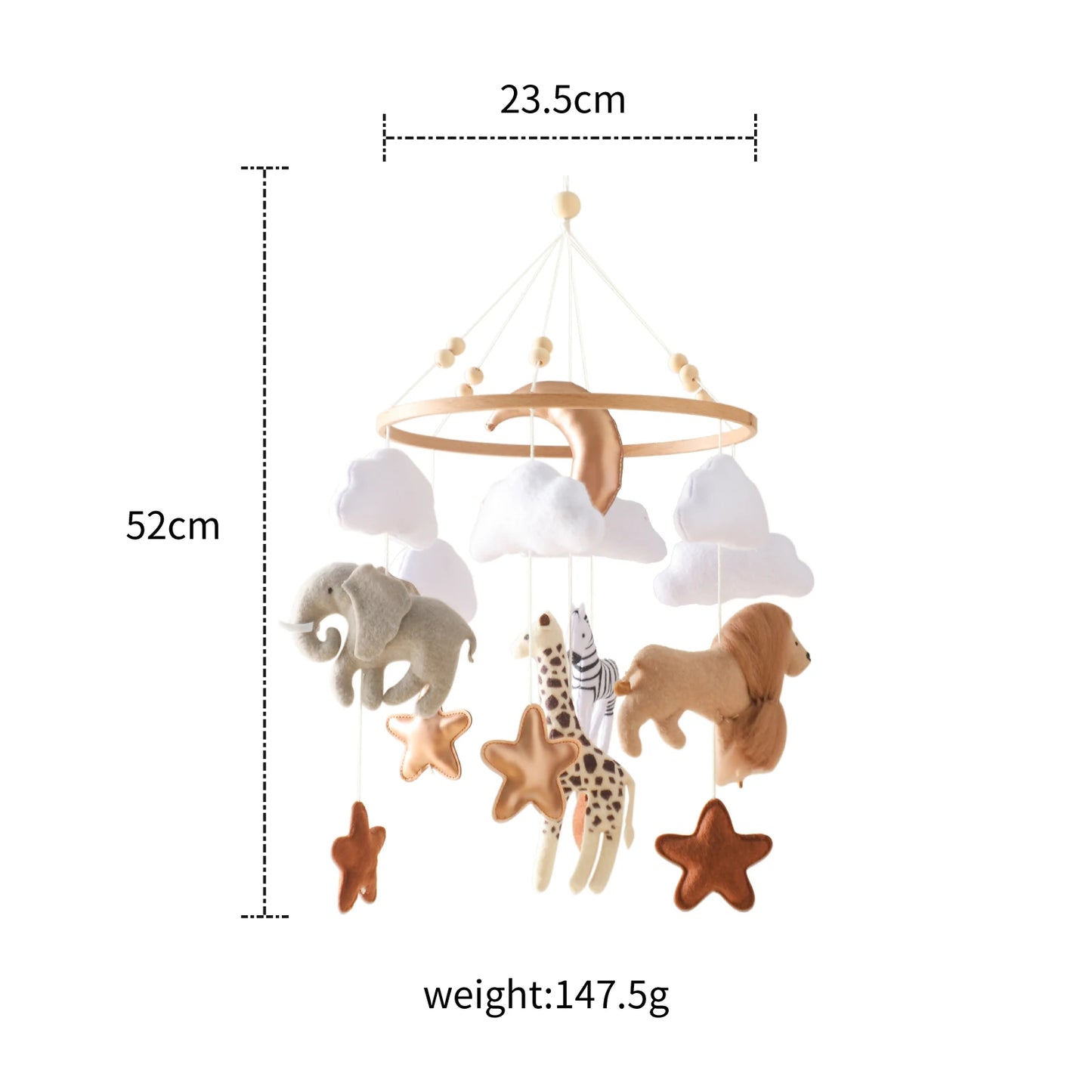 Wooden Mobile Bed Bell Crib Toy