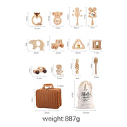 Rattle Crochet Elephant Teething Bracelet Gift Set