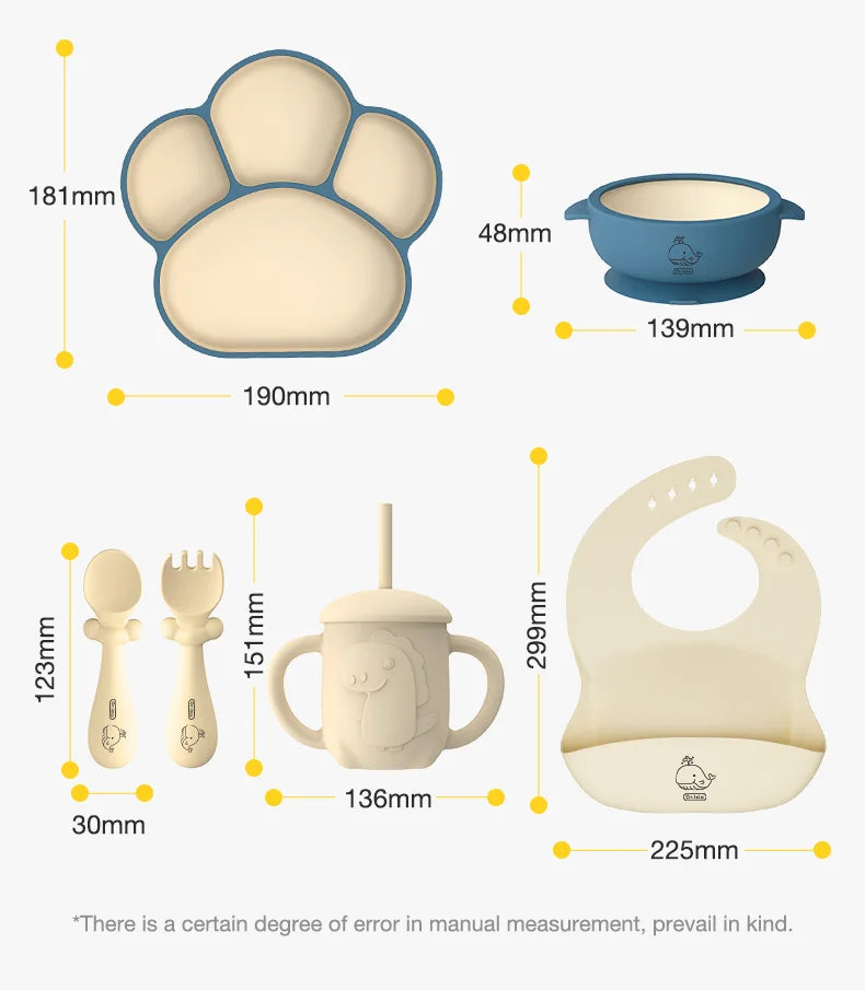 Baby Silicone Tableware Sucker Bowl Set