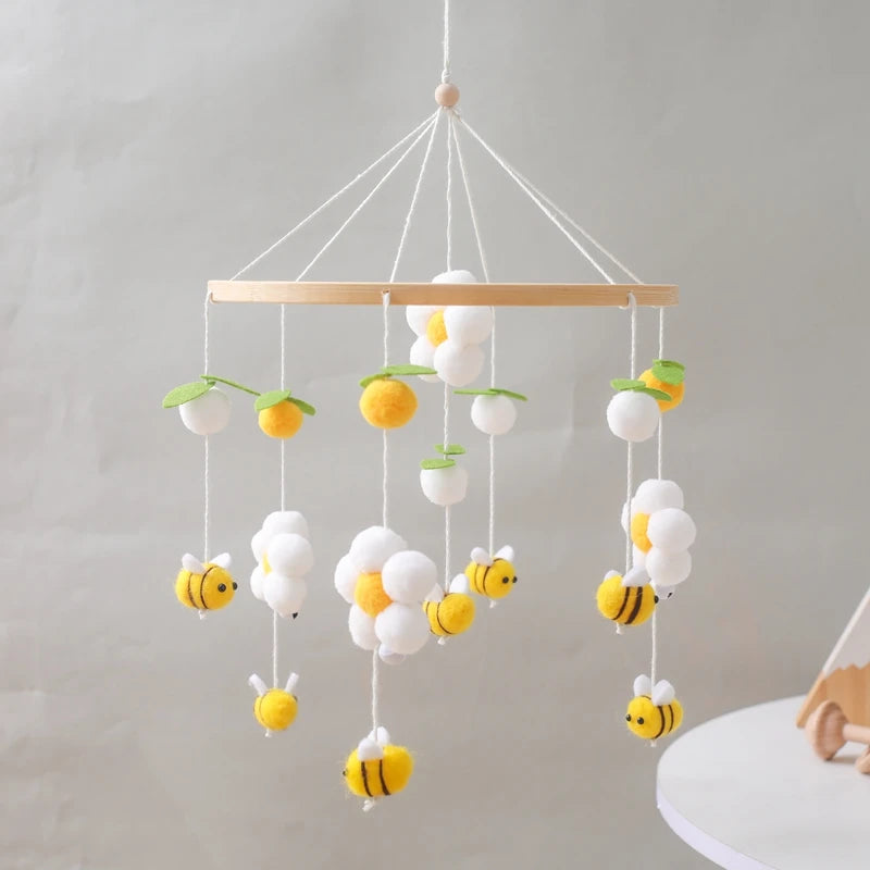 Baby Rattle Wooden Mobile Musical Bed Bell