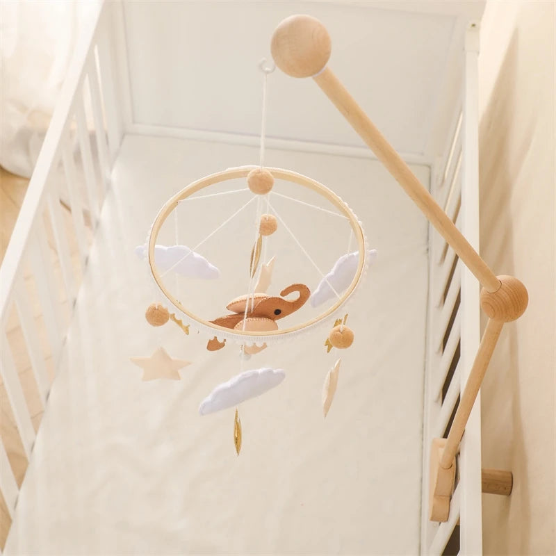 Baby Rattle Wooden Mobile Musical Bed Bell