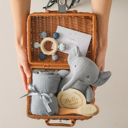 Milestone Card Crochet Rattle Teether Set