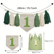 First Kids Boho Birthday Party Crown & Tassel