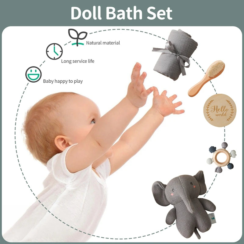 Milestone Card Crochet Rattle Teether Set