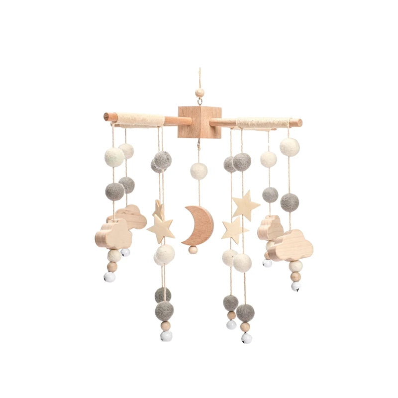 Baby Crib Wooden Bed Bell Rattle Toy