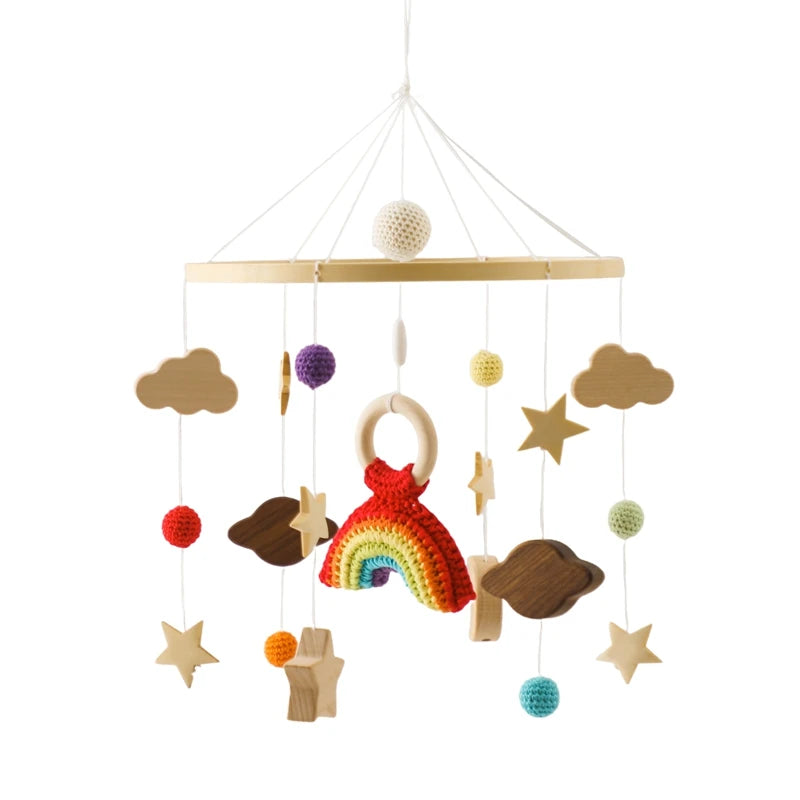 Baby Rattle Wooden Mobile Musical Bed Bell