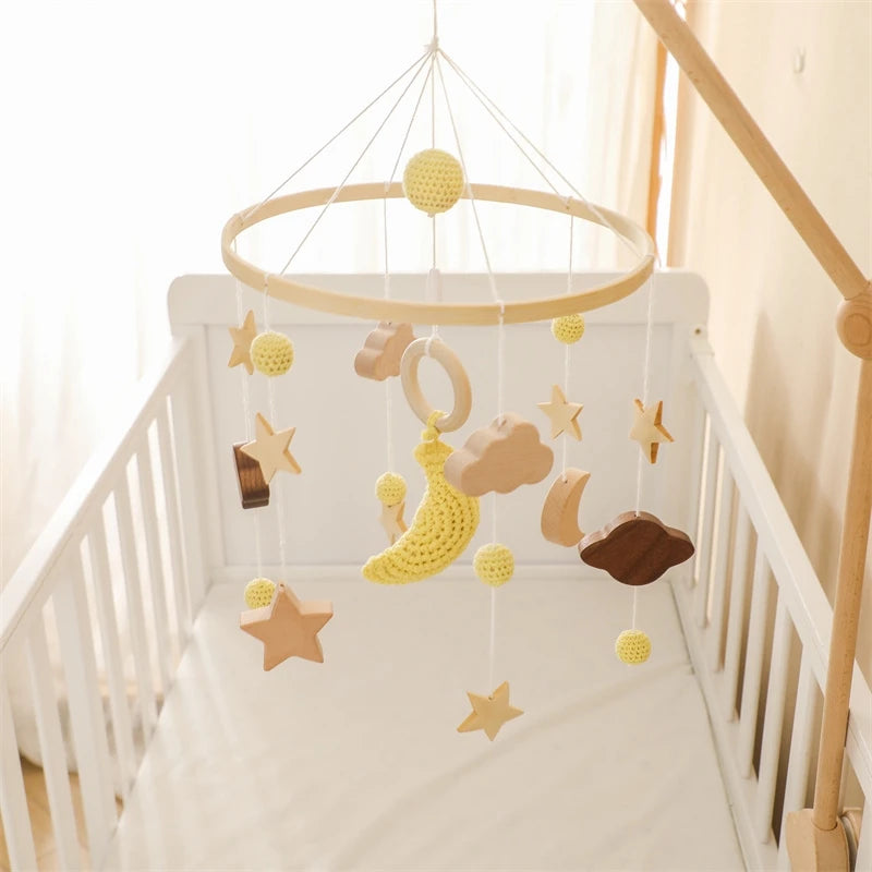 Baby Rattle Wooden Mobile Musical Bed Bell