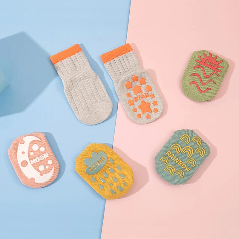 5pairs Casual Cute Knit Floor Socks