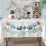 Blue Car Happy Birthday Banner