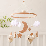 Baby Crib Wooden Bed Bell Rattle Toy