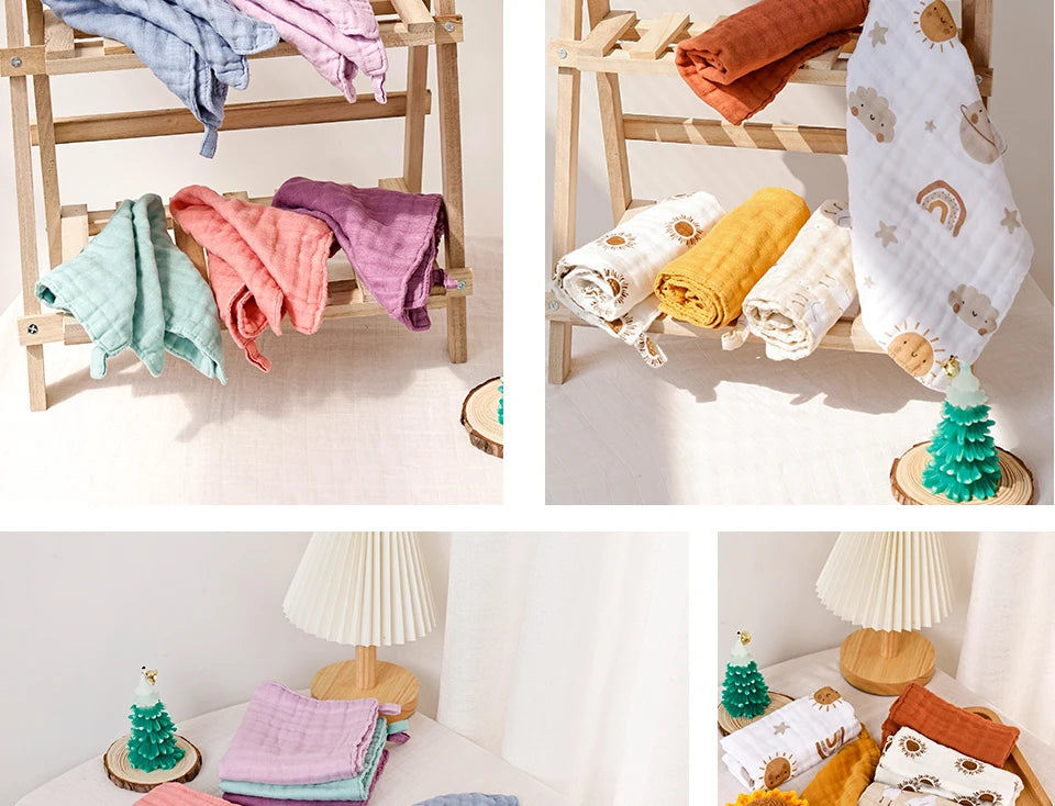 5PCS Set Bamboo Cotton Face Towel