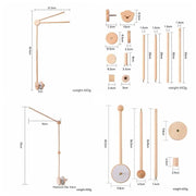 Crib Bell Toys Wooden Bracket
