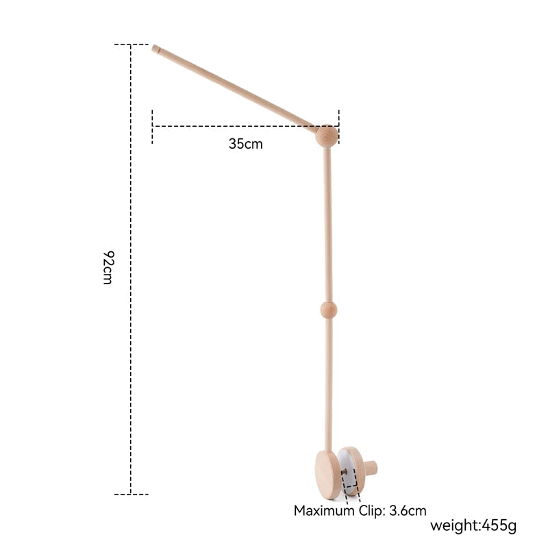 Crib Bell Toys Wooden Bracket